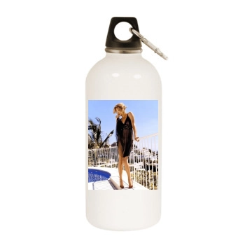 Tricia Helfer White Water Bottle With Carabiner