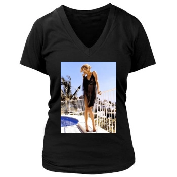 Tricia Helfer Women's Deep V-Neck TShirt