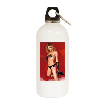 Tricia Helfer White Water Bottle With Carabiner