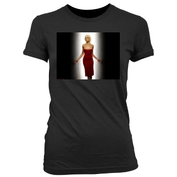 Tricia Helfer Women's Junior Cut Crewneck T-Shirt