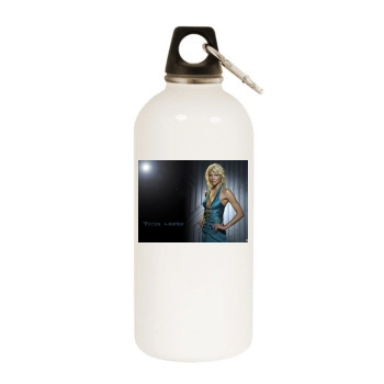 Tricia Helfer White Water Bottle With Carabiner