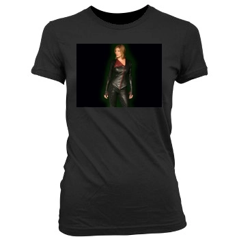 Tricia Helfer Women's Junior Cut Crewneck T-Shirt