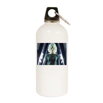 Tricia Helfer White Water Bottle With Carabiner