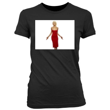 Tricia Helfer Women's Junior Cut Crewneck T-Shirt