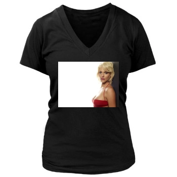 Tricia Helfer Women's Deep V-Neck TShirt