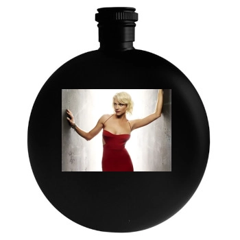 Tricia Helfer Round Flask