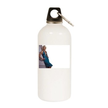 Tricia Helfer White Water Bottle With Carabiner