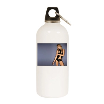 Tricia Helfer White Water Bottle With Carabiner