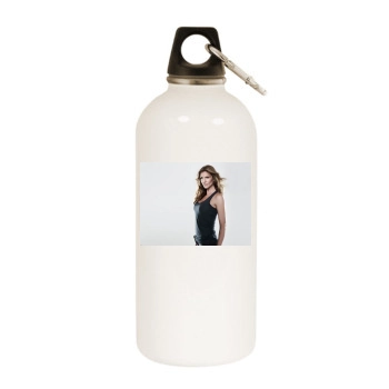 Tricia Helfer White Water Bottle With Carabiner