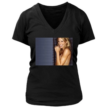 Tricia Helfer Women's Deep V-Neck TShirt