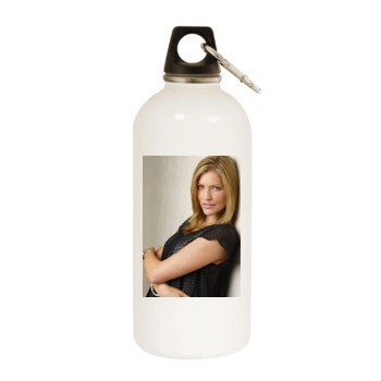 Tricia Helfer White Water Bottle With Carabiner