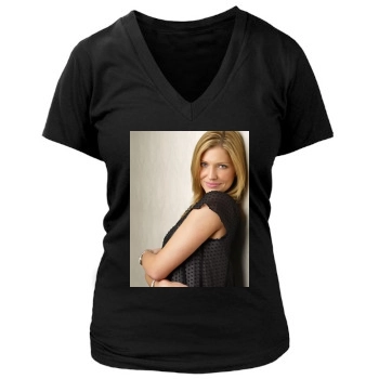 Tricia Helfer Women's Deep V-Neck TShirt