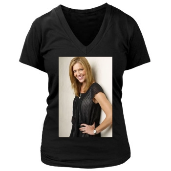 Tricia Helfer Women's Deep V-Neck TShirt