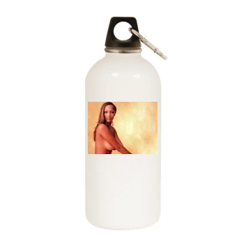 Tyra Banks White Water Bottle With Carabiner