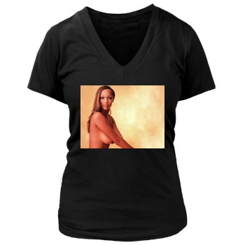 Tyra Banks Women's Deep V-Neck TShirt