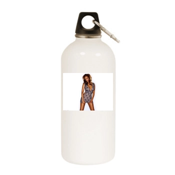 Tyra Banks White Water Bottle With Carabiner