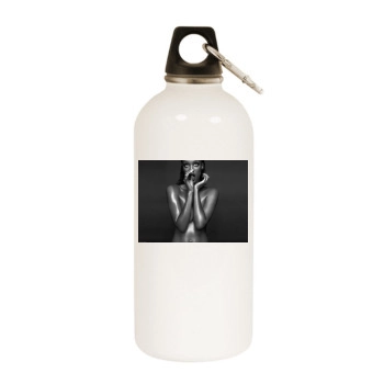 Tyra Banks White Water Bottle With Carabiner