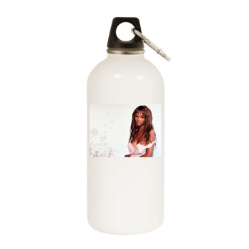 Tyra Banks White Water Bottle With Carabiner