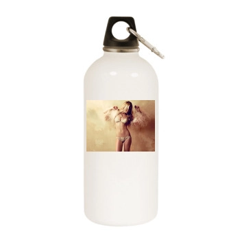 Abigail Clancy White Water Bottle With Carabiner