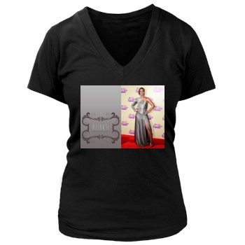 Alicia Keys Women's Deep V-Neck TShirt