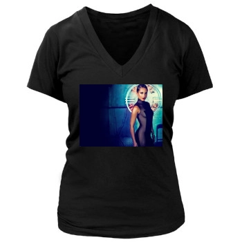 Alicia Keys Women's Deep V-Neck TShirt