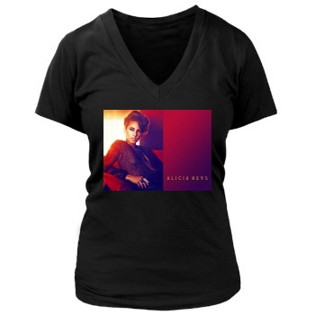 Alicia Keys Women's Deep V-Neck TShirt