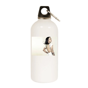 Alizee White Water Bottle With Carabiner