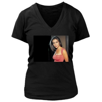 Alyssa Milano Women's Deep V-Neck TShirt