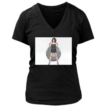 Alyssa Milano Women's Deep V-Neck TShirt