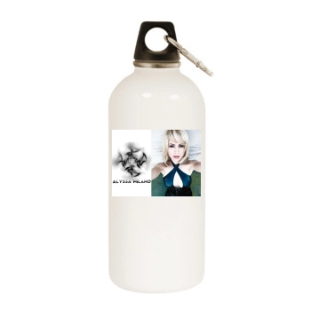 Alyssa Milano White Water Bottle With Carabiner