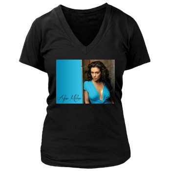 Alyssa Milano Women's Deep V-Neck TShirt