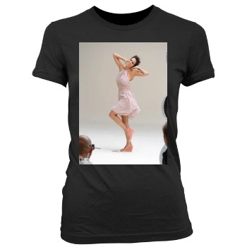 Halle Berry Women's Junior Cut Crewneck T-Shirt