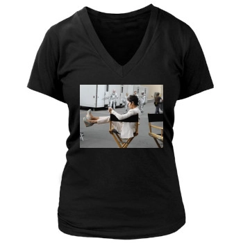 Halle Berry Women's Deep V-Neck TShirt