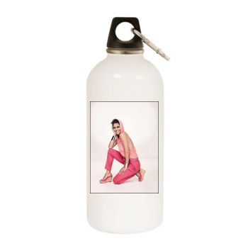 Halle Berry White Water Bottle With Carabiner