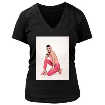 Halle Berry Women's Deep V-Neck TShirt