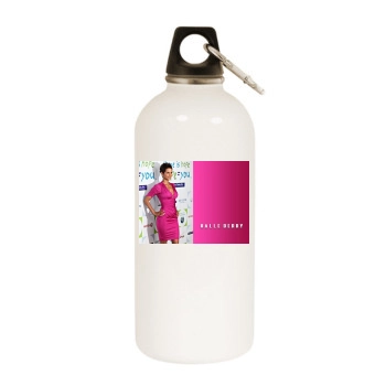 Halle Berry White Water Bottle With Carabiner