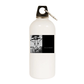 Halle Berry White Water Bottle With Carabiner