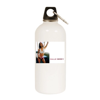 Halle Berry White Water Bottle With Carabiner