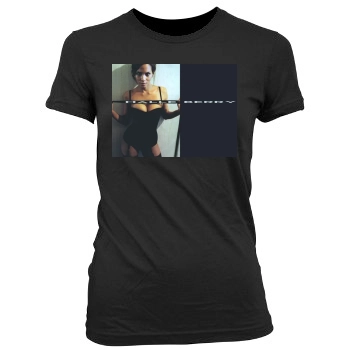 Halle Berry Women's Junior Cut Crewneck T-Shirt