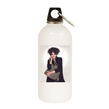 Halle Berry White Water Bottle With Carabiner