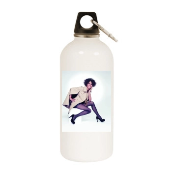 Halle Berry White Water Bottle With Carabiner