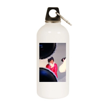 Halle Berry White Water Bottle With Carabiner