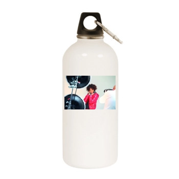 Halle Berry White Water Bottle With Carabiner