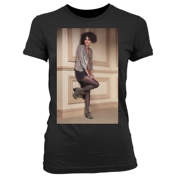 Halle Berry Women's Junior Cut Crewneck T-Shirt