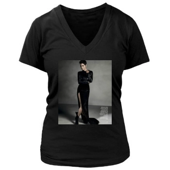 Halle Berry Women's Deep V-Neck TShirt