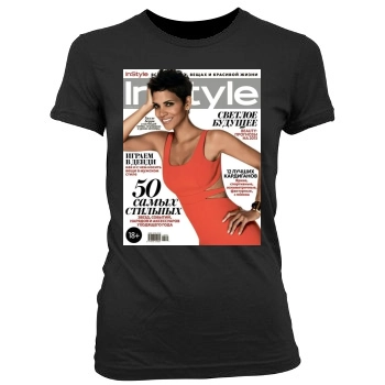 Halle Berry Women's Junior Cut Crewneck T-Shirt