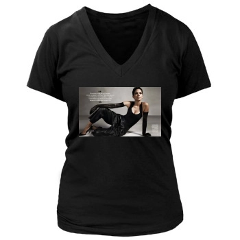 Halle Berry Women's Deep V-Neck TShirt