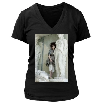 Helena Bonham Carter Women's Deep V-Neck TShirt