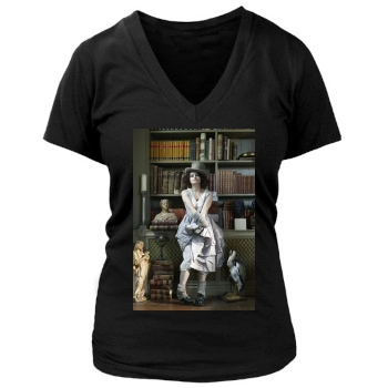 Helena Bonham Carter Women's Deep V-Neck TShirt