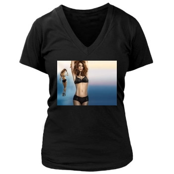 Helena Christensen Women's Deep V-Neck TShirt